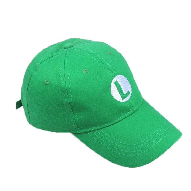 Chic Super Luigi Mario Bros Cosplay Adult Size Hat Cap Baseball Hats Costume