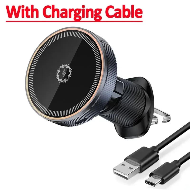 

Wireless Ice Cooling Magnetic Car Charger For MagSafe iPhone 16 15 14 13 12 Pro Max Night Light Car Phone Holder Fast Charging