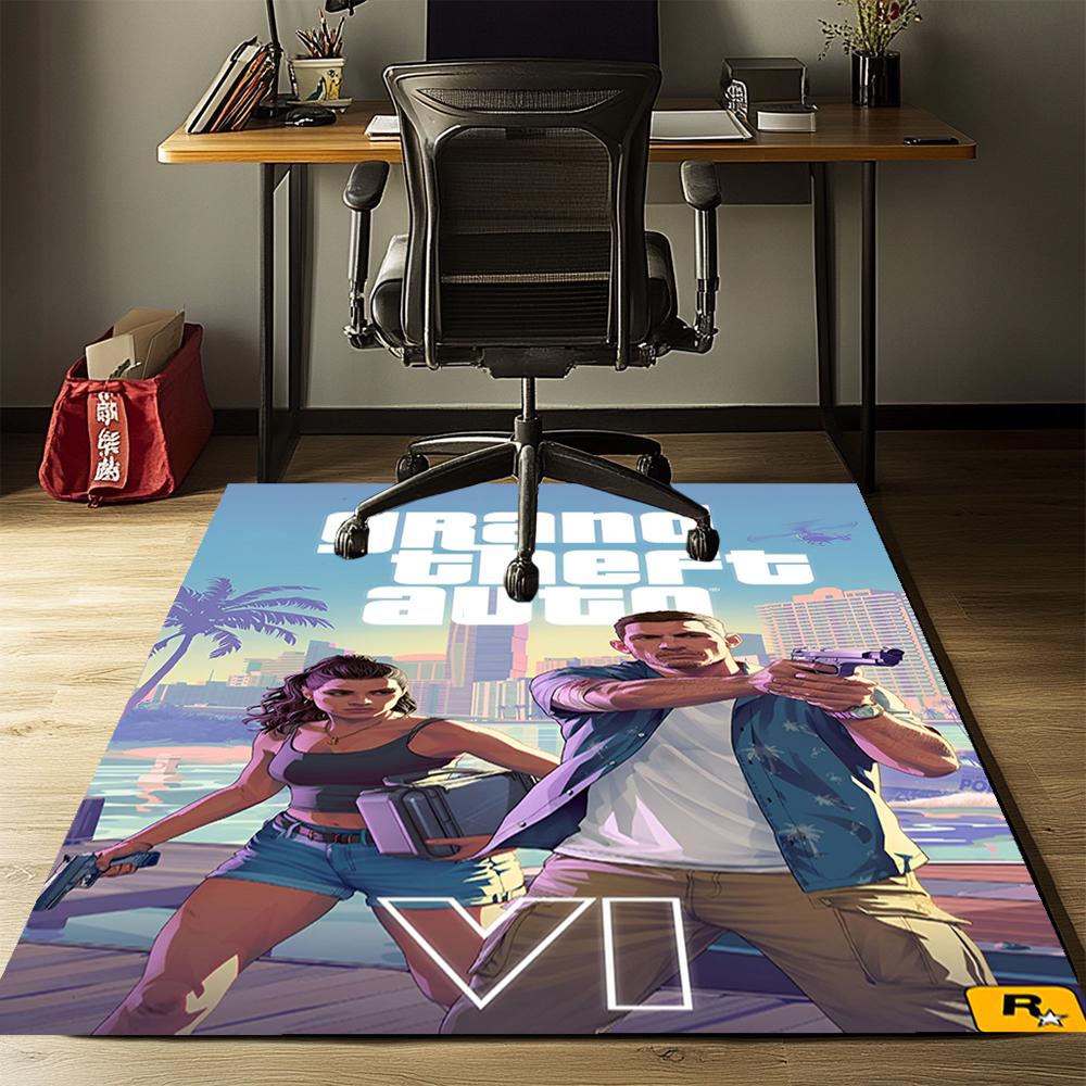Tappeto Stampato GTA 6, Tappeto per Sedia da Ufficio Soggiorno Camera da Letto Cucina Decorazioni per la Casa Regali.