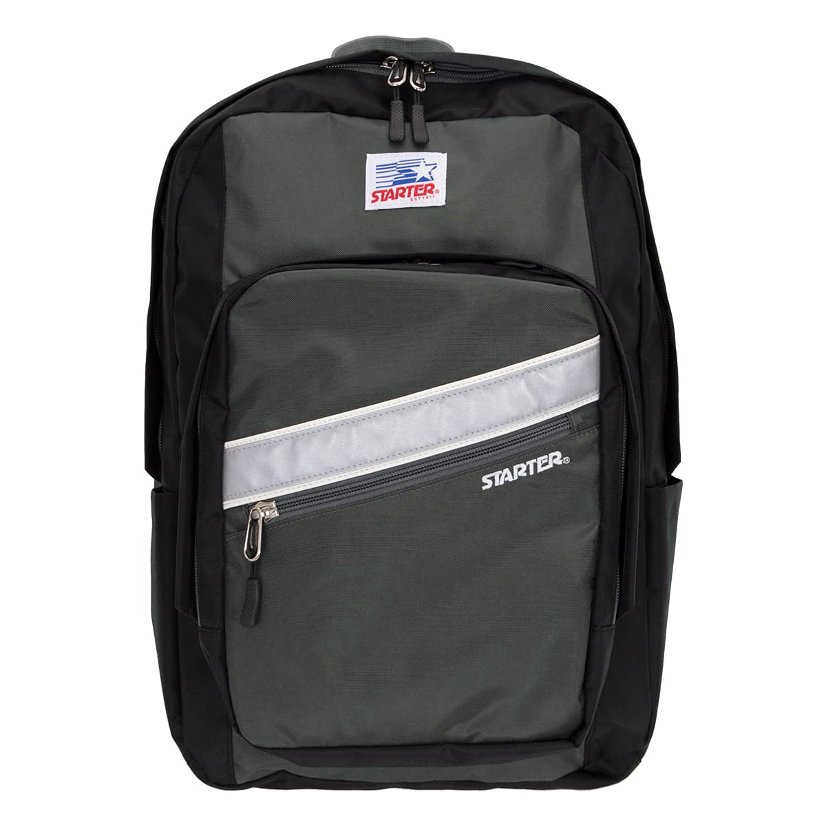 

Backpack BS200727 Rucksack Daypack Backpack Nylon Round Zipper Waterproof Lightweight Black x Silver [Starter] 21-18