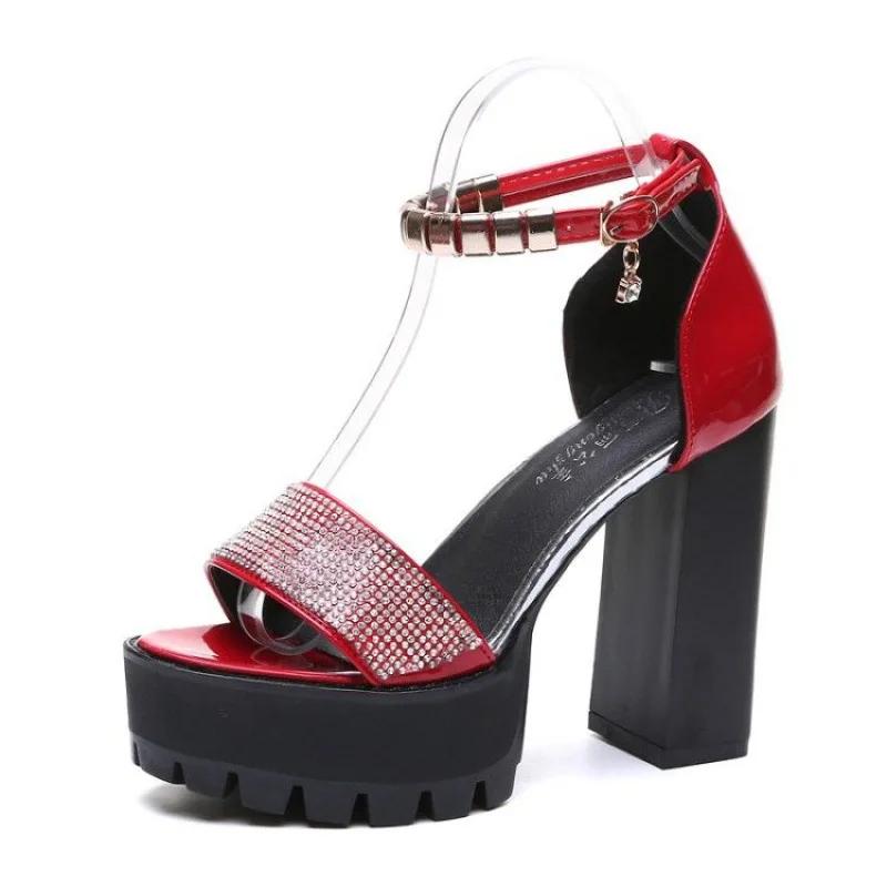 Fashion Thick Sole Versatile High Heels Shoes Women Korean Fish Mouth Shoes Sexy Nightclub Catwalk Shoes Platform Sandalias De Mujer