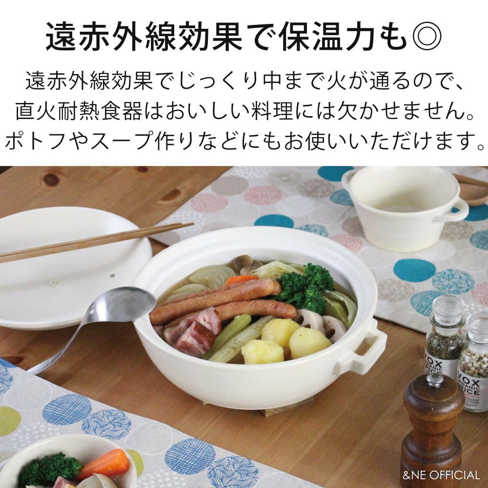 Banko Ware Clay Hare To Size Made In Serves Induction Cooktop Direct Flame Oven Microwave Deep &NE Pot, Ke, White, 8, Japan, 2-3, Compatible,