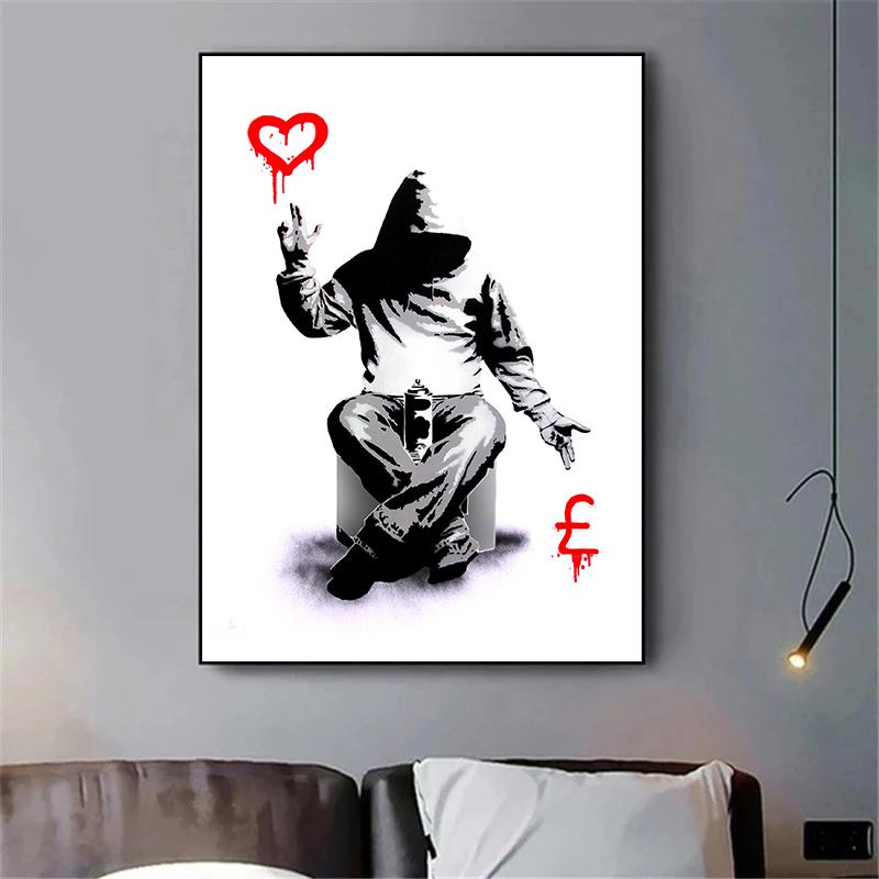 Modern Street Graffiti Art Posters and Prints Figures Canvas Painting Wall Art Pictures for Office Living Room Home Decoration