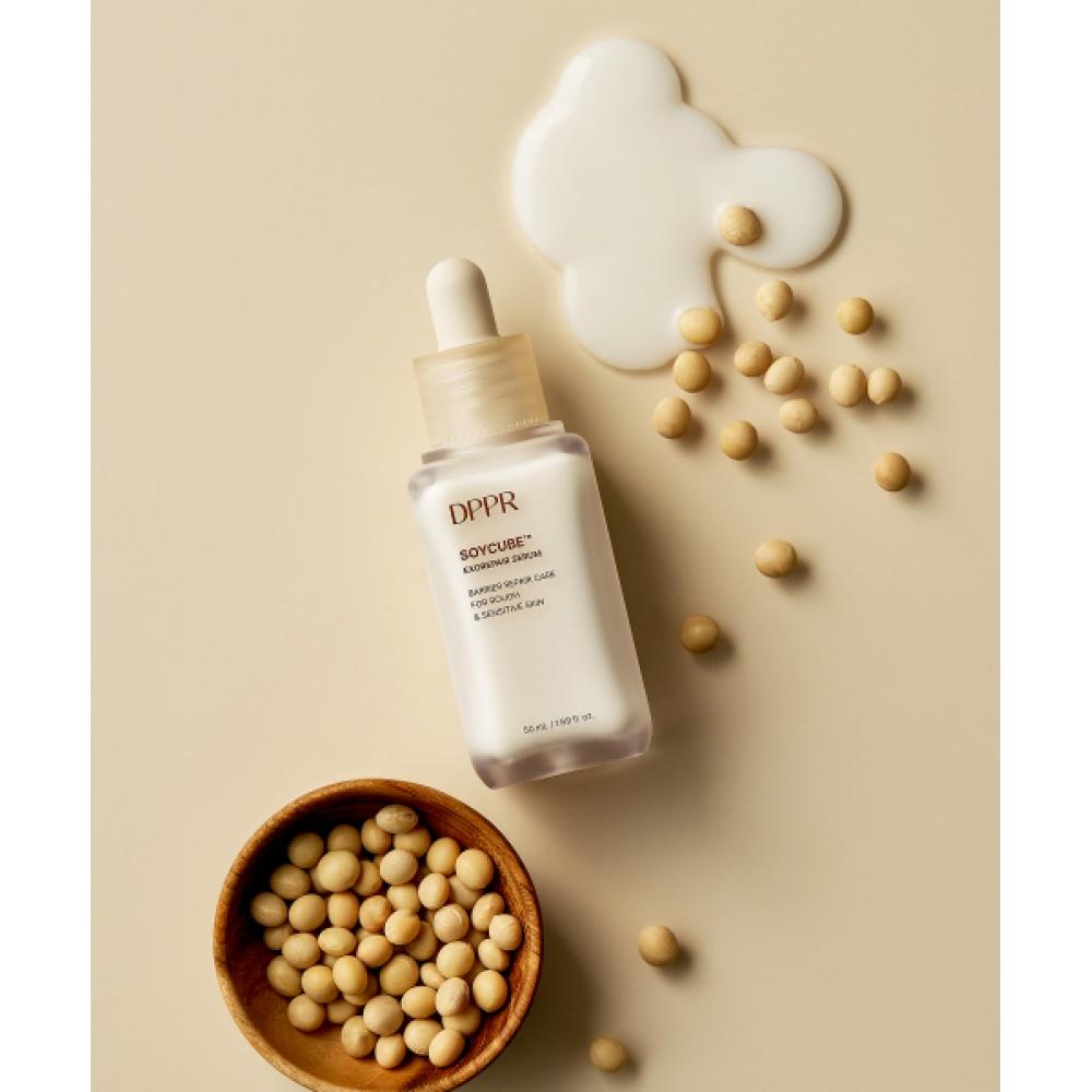 Dppr [3set] Soy Cube Exo Repair Soy Milk Fact To Foam Cleanser 120ml + Serum 50ml + Gel Mask 4 Sheets