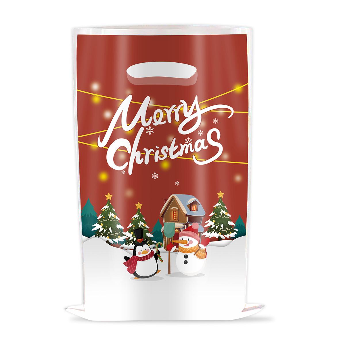 

10/30 шт. Рождественские подарочные пакеты, мультяшные пластиковые пакеты для упаковки конфет и печенья, украшение Navidad для дома, детский новогодний подарок 10pcs