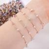 0.5M 1M Colorful Irregular Stone Necklace Chain Imitatied Pearl Copper Chains for DIY Holiday Necklace Jewelry Making Wholesale