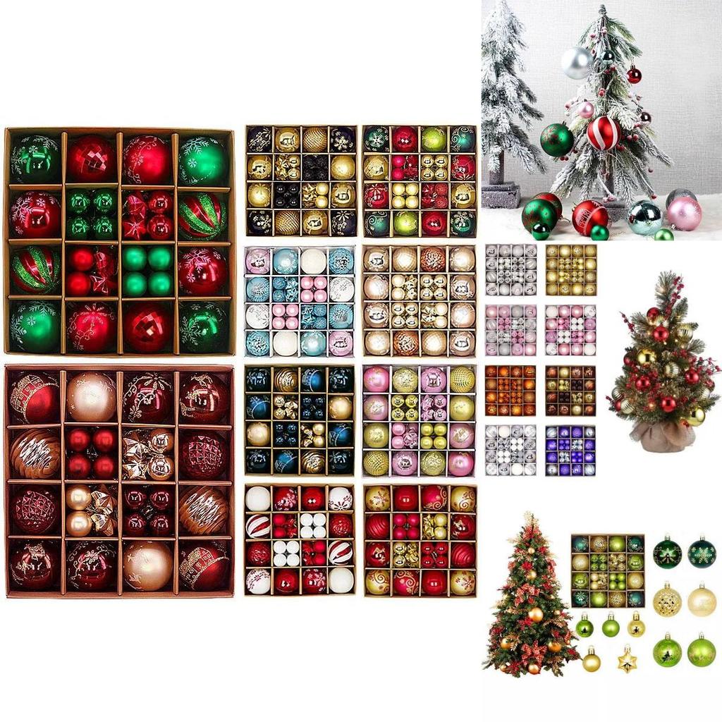 Charming 44 Piece Decorative Christmas Balls In Unique Shapes For Elegant Holiday Display