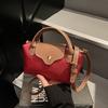Minimalist Womens Small Square Nylon Shoulder Bag With Inner Zipper Pocket For Casual Outings