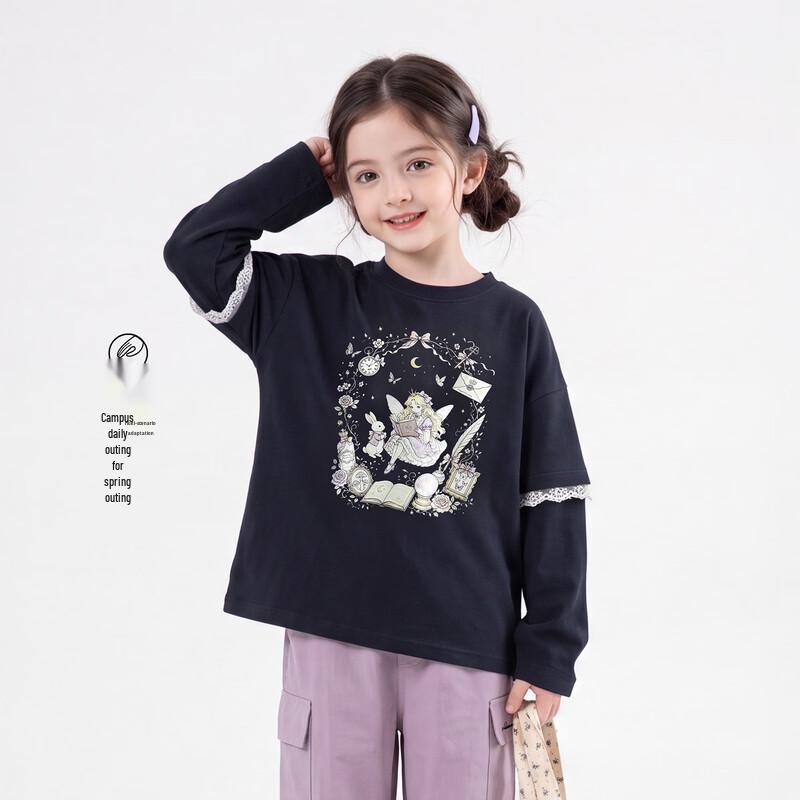 Magical Childhood Girls' Cartoon Print Long Sleeve T-Shirt