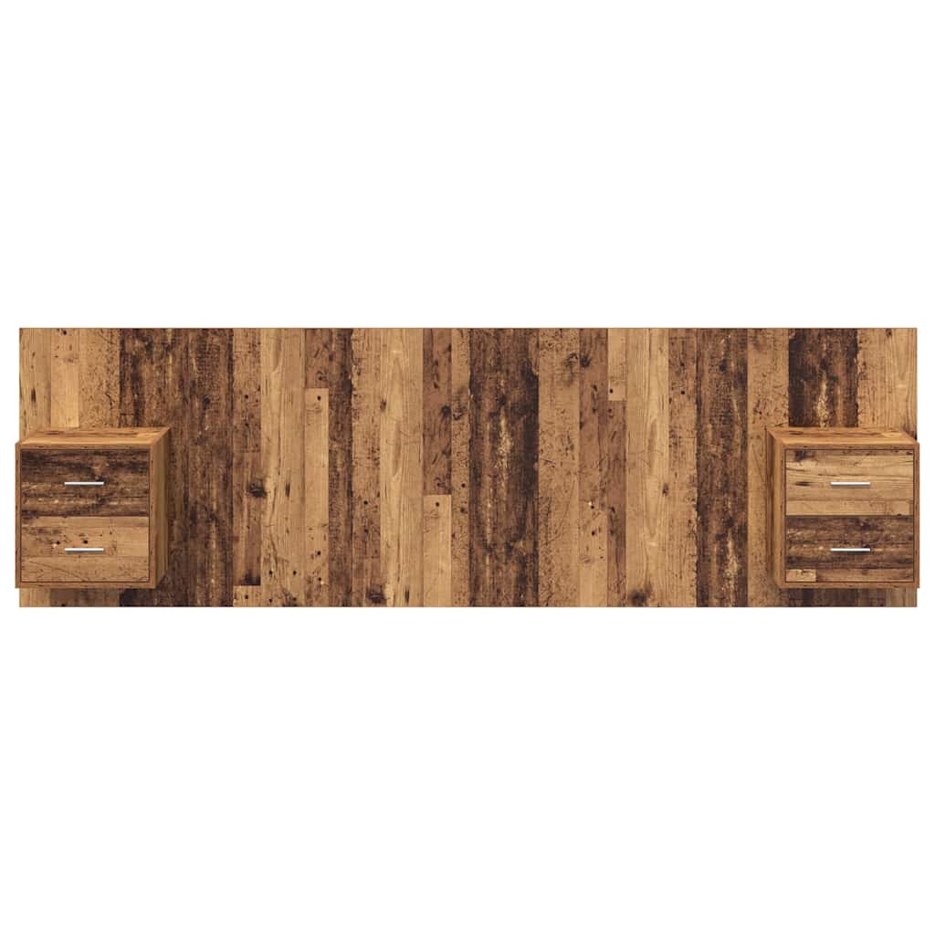 Headboard with Cabinet and Drawers 3 pcs Reclaimed Wood Wood Based Material