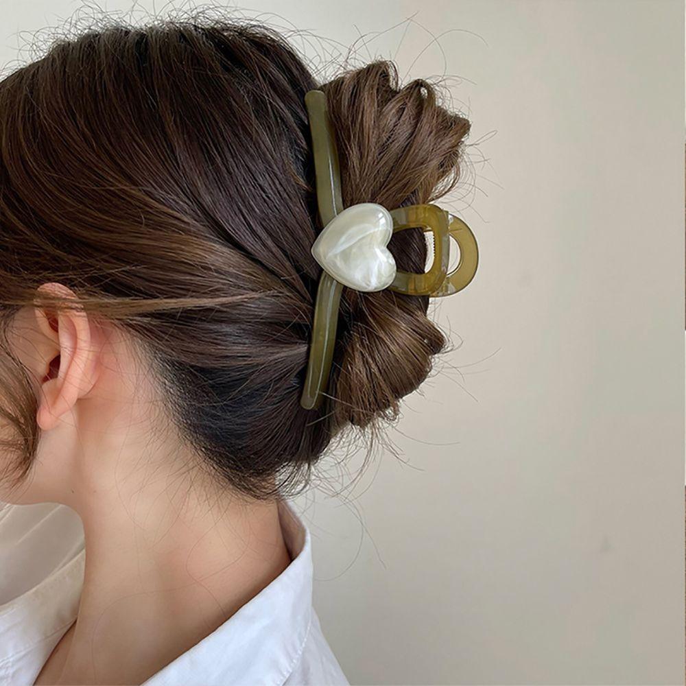 

Clip Headdress Jelly Color Girls Korean Style Hair Clip Crab Clip Love Hair Claw Hair Accessories