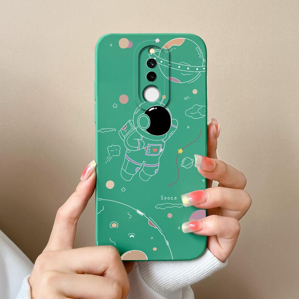 Case For Xiaomi Redmi 8 8A Pro Cute Astronaut Liquid Silicone Phone Shell Camera Lens Protection Back Cover For Redmi8 8 A 8APro