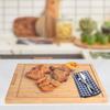HANKEY Cutting Board, Natural Bamboo with Stand, Grooved, Pizza Board, Kitchen Board, Antibacterial, Recommended, 42*32*2cm