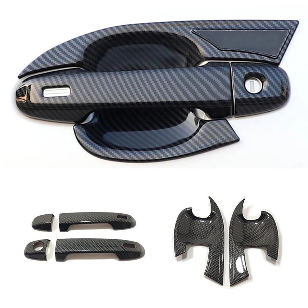 Cars Accessories Door Bowl Handle Cover For Toyota C-HR 2017- Carbon Fiber Silver Car Decoration Styling Upgrade
