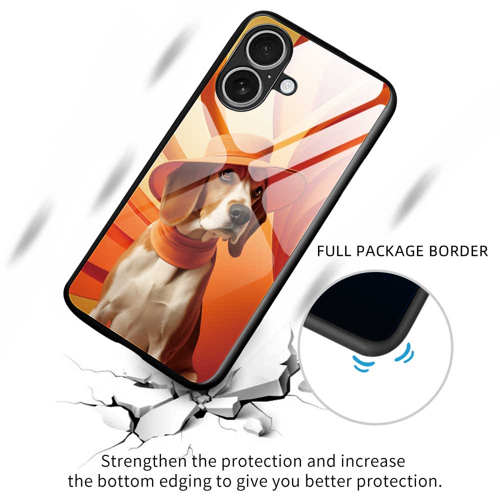 For iPhone 17 Case Anti Drop PC TPU Tempered Glass Pattern Printing Phone Back Cover