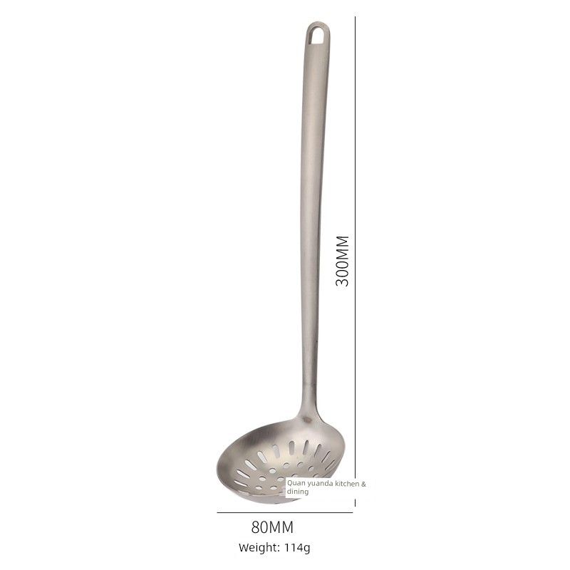 Pot Spoon, Skimmer Spoon, 304 Stainless Steel Spoon, Sandblasted, Thickened, Extended, with Hanging Hole, Household Soup Spoon, Commercial Soup Spoon