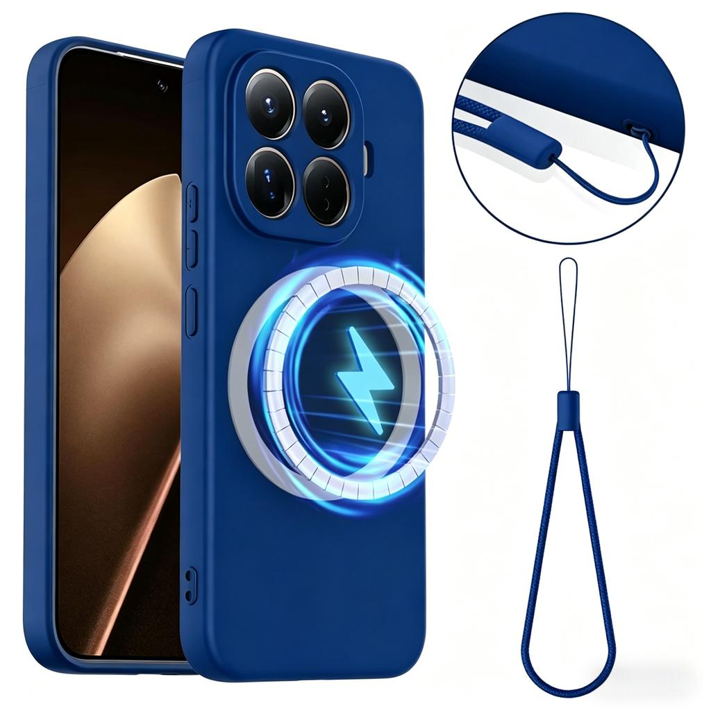 Etui z płynnego silikonu o wrażeniu skóry dla Xiaomi 15T Pro 14T/13T Pro 17 Pro Max 15 Ultra POCO X8 Pro Max M8 Pro F8 Ultra Magnetyczne Pokrowiec
