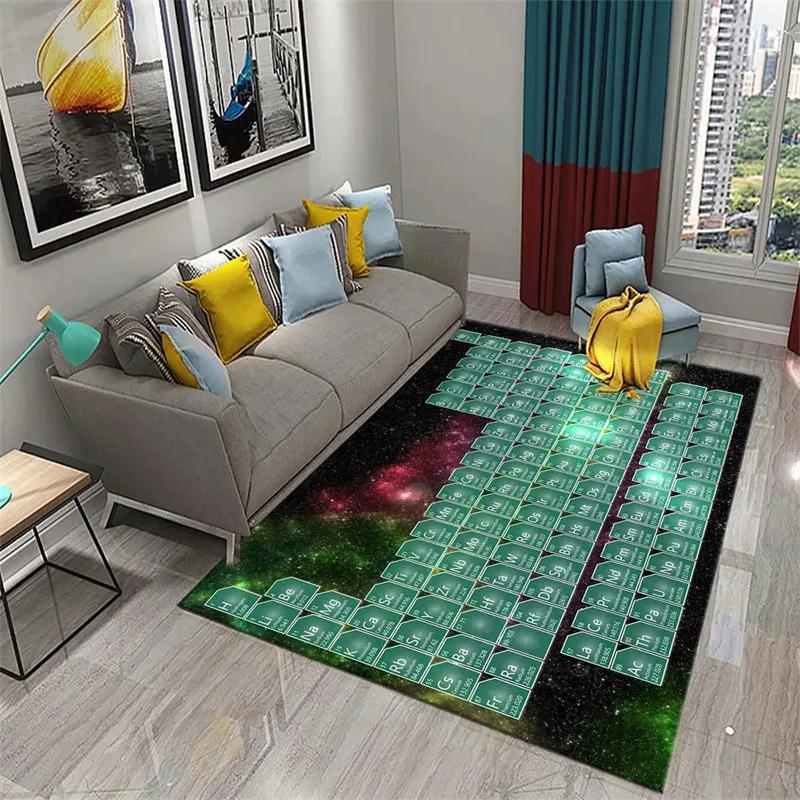 

3D Періодична таблиця елементів Килим для вітальні Студентської спальні М який килим Нековзкий килимок для підлоги Навчальний килимок Домашній декор 50x80cm 20x31 inch
