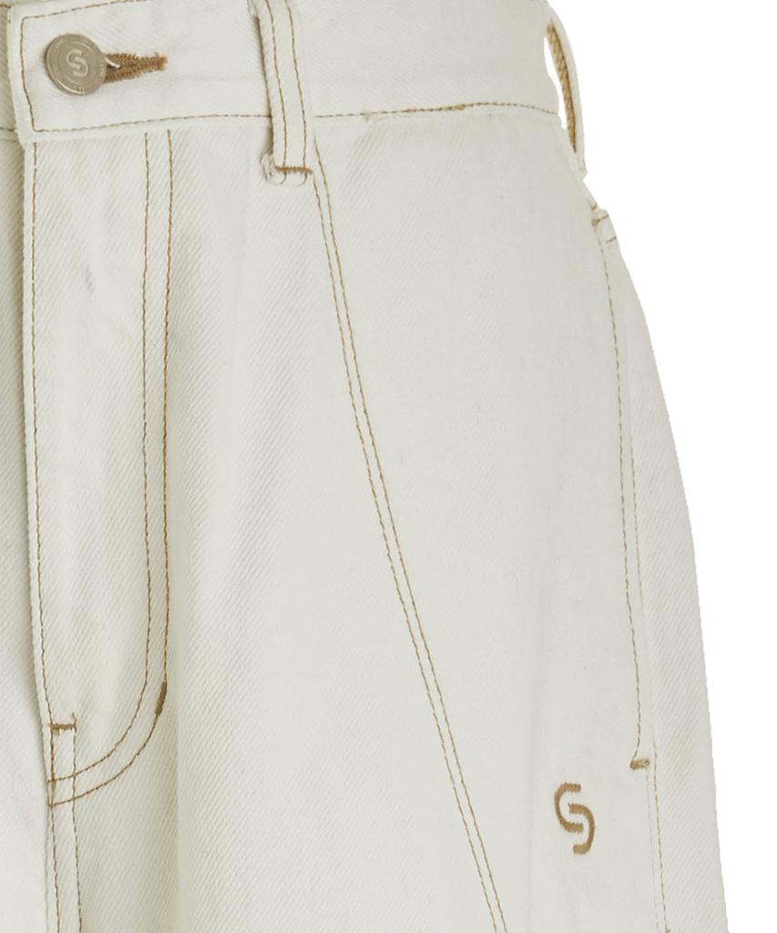 CERRIC Stitch Incision Jeans / White