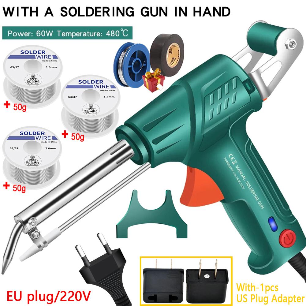 Electric Soldering Iron Gun Welder Automatically Multi-Function 60W Hand-Held Internal Heating Send Tin Welding Repair Tool