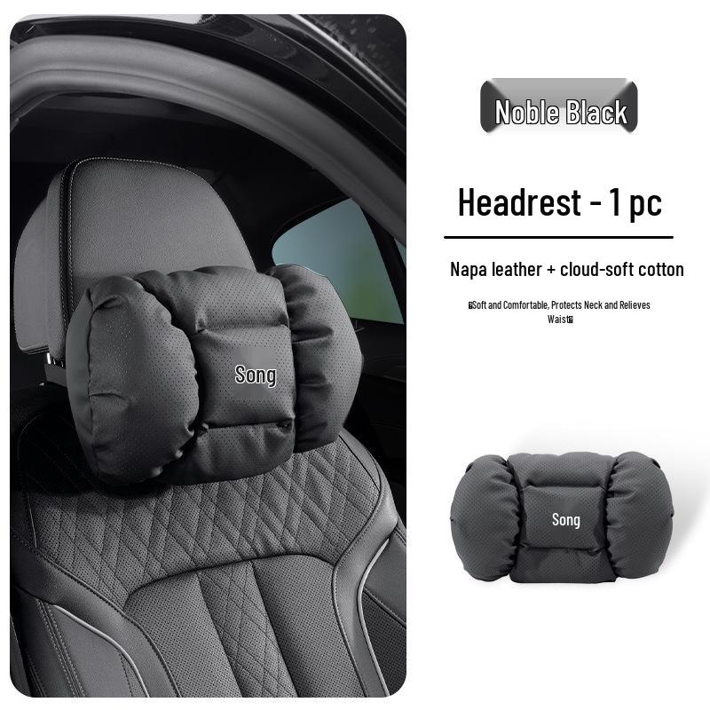 Red Lumbar Support for BYD Car Models (Qin/Song/Yuan PLUS/Han) with Integrated Headrest Sports Seats