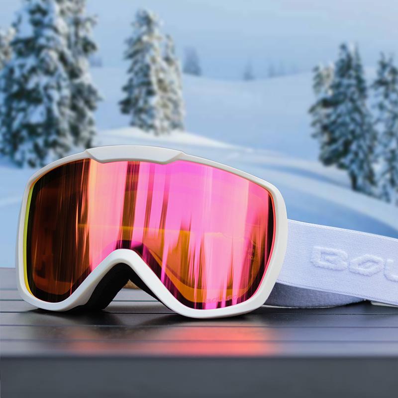 Anti-Fog Double Layer Ski Goggles - Fits Adult Helmets, Suitable for Children, Perfect for Winter Sports