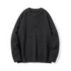 Men's High-Grade Henley Knitwear Hoodie Sweater - Autumn/Winter 2025 Collection