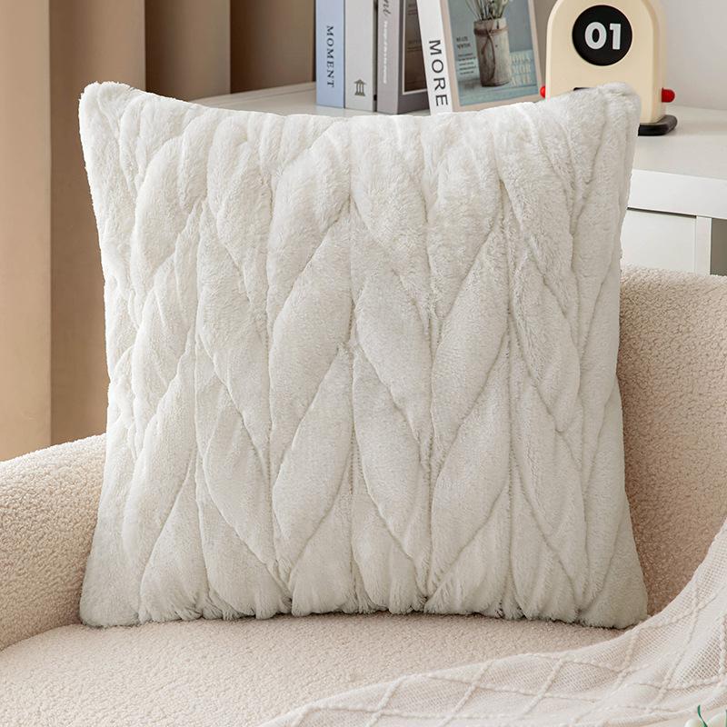 Pletený Kroucený Polštář Jednoduchý Trojrozměrný Imitace Králičího Sametu Povlak na Polštář Plyšový Vyšívaný Noční Stolík Pohovka Povlak na Polštář