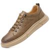 Men's shoes 2025 spring men's sports and leisure leather shoes with soft soles and breathable tide white shoes for men