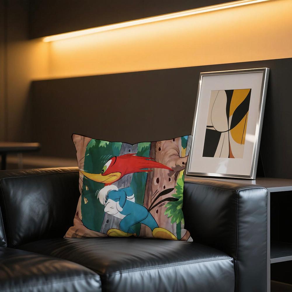 Cartoon W-Woody W-Woodpecker cushion cover Comfortable and soft bedding skin friendly leisure sofa car office pillowcase