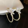 Korean New Black Round Rhinestone Drop Earrings for Women Shining Zircon Geometric Dangle Earring Female Temperament Jewelry