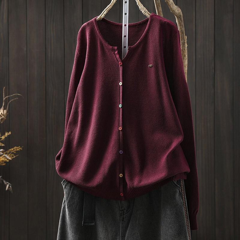 

Свитера Пальто Кардиган для Женщин Осень Зима Большой Размер Винтажный Свободный Вязаный Кардиган Прилегающий Лестный Свитера Куртка XXXXL темно-красного