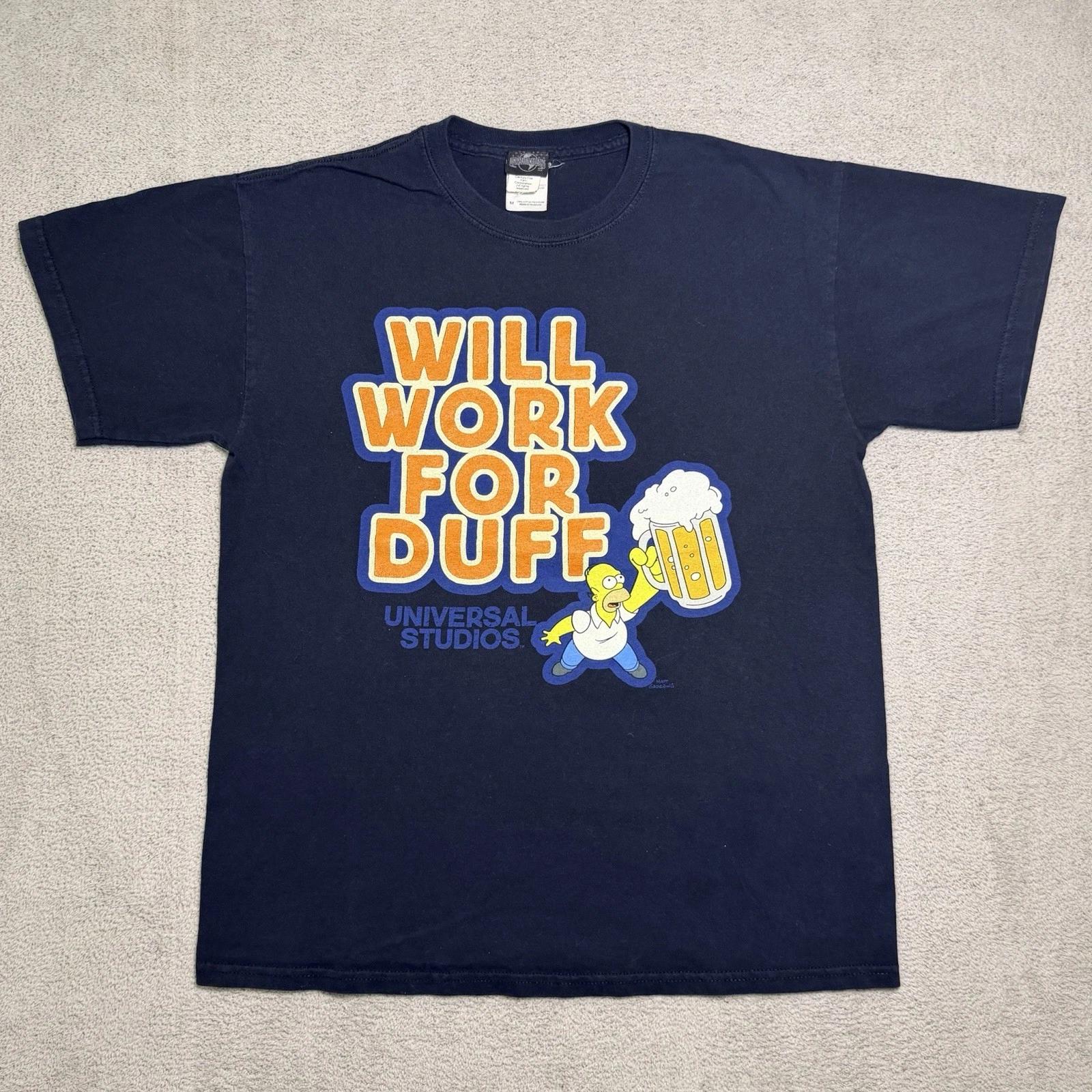 Vintage Universal Studios Homer Simpson Shirt Men’s Medium ‘ Will Work For Duff’ 4XL