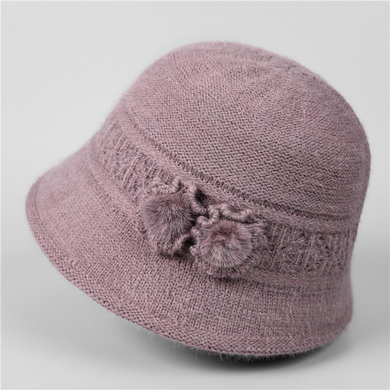 Middle mother hat female winter velvet warm wool hat in the elderly grandma grandma old man cotton hat scarf