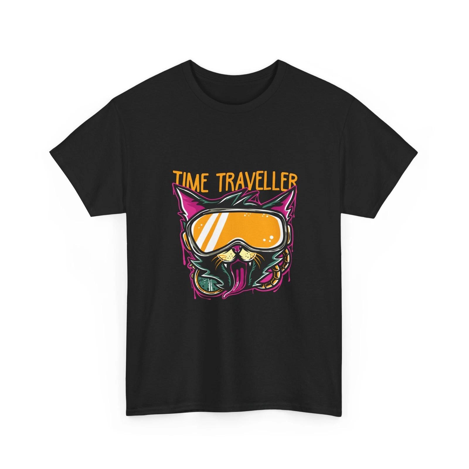 Time Traveller Cat graphic tee | Retro sci-fi helmet design, Cool Style, Cotton XL
