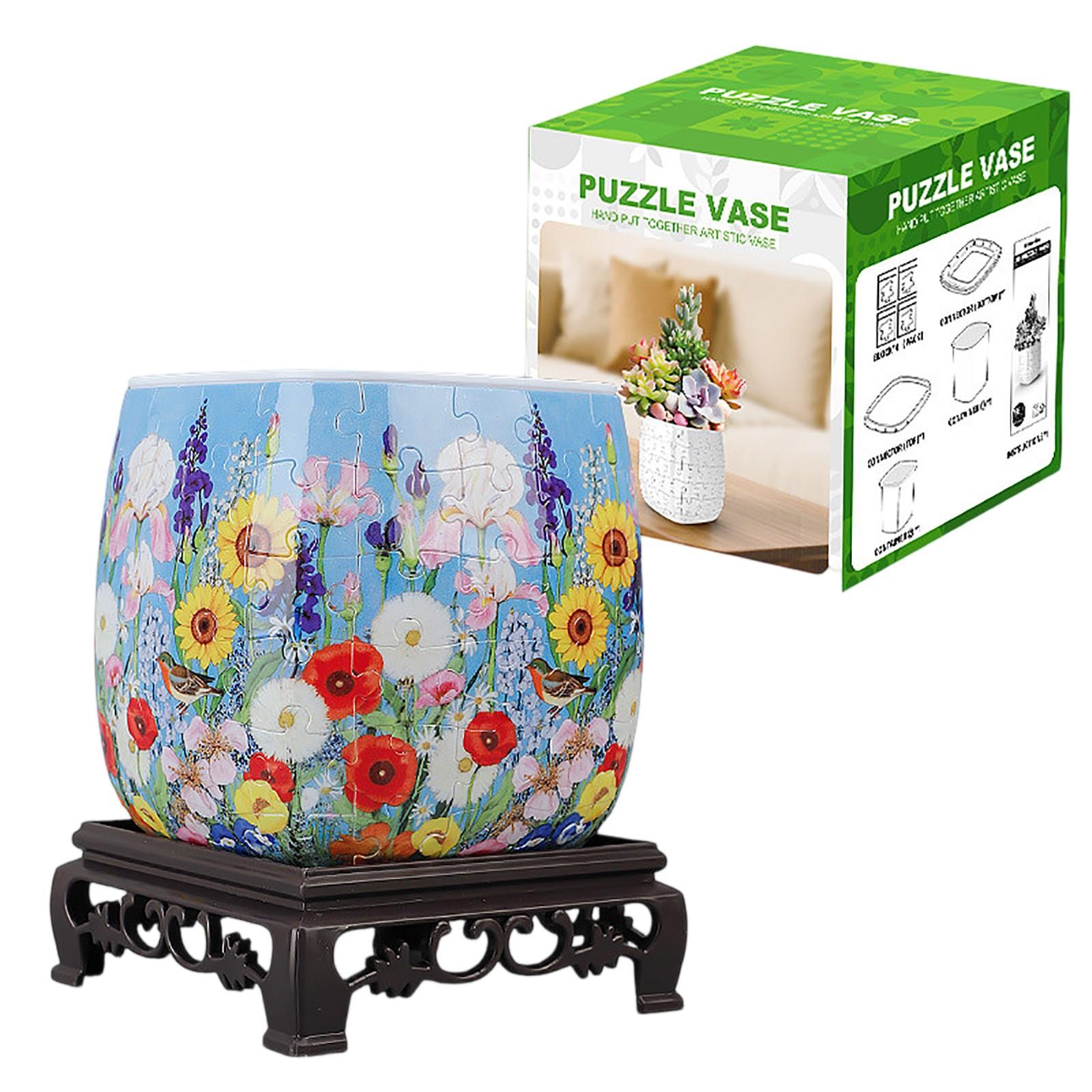 

3D Пазл Дом Ваза Декоративный Элемент – DIY Цветочный Контейнер Для Декора Гостиной One Size