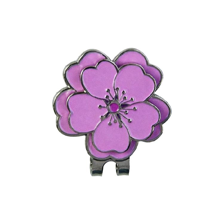 Modischer Blumiger Golfballmarker Magnetischer Hutclip Zinklegierung Zubehör für Golfer Einzigartige Ballmarkierungslösung
