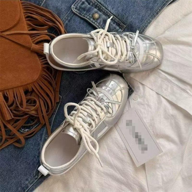 Silver retro women's autumn versatile light soft baseplate shoes new casual sports shoes