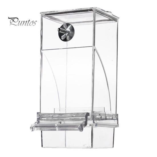 Transparent Acrylic Bird Feeder Automatic No-Mess Bird Cage Feeder Large Capacity Parrot Feeder Anti-Spill Bird Feeder for Canaries Budgies Finches