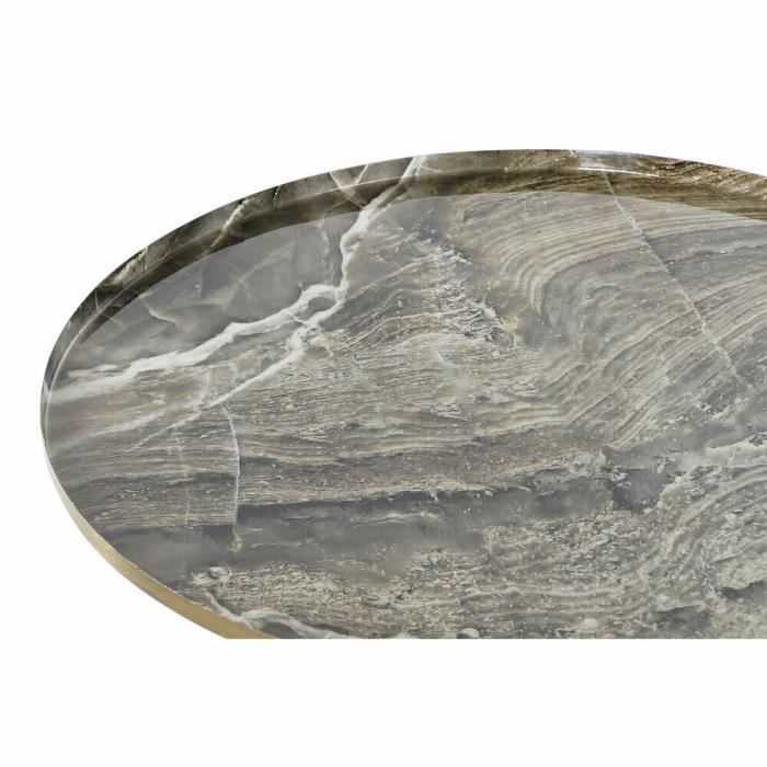 Table D'appoint En Aluminium Et Marbre Marron (51 X 51 X 51 Cm) - Blanc