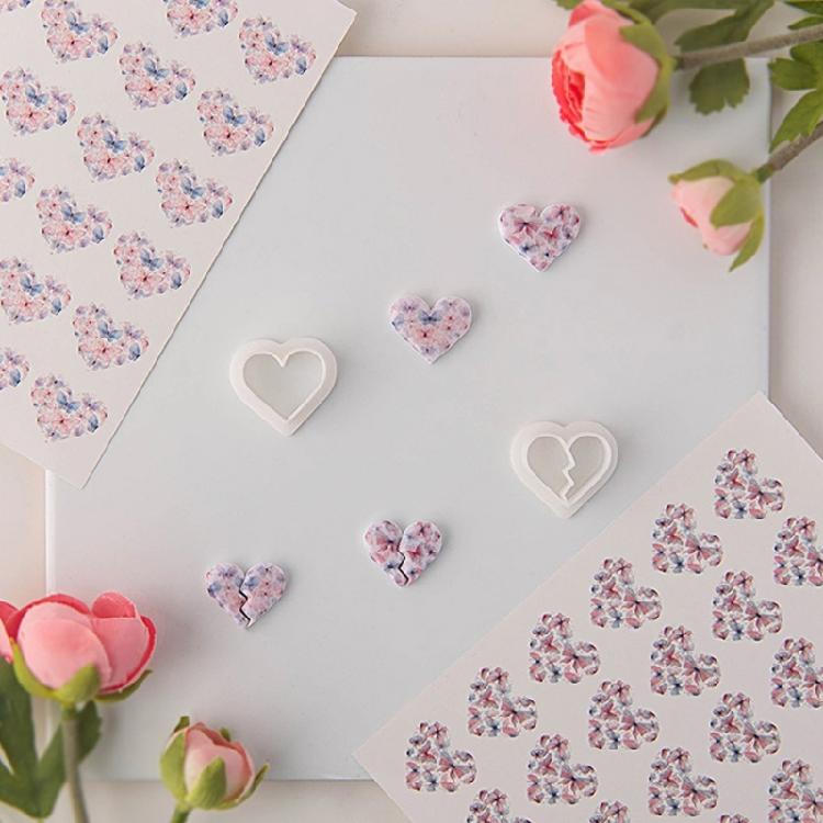 Heart Butterfly Clay Transfer Paper for Jewelry Making