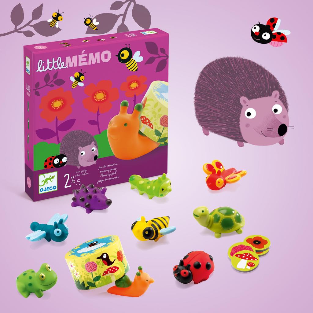 DJECO Little Memo Board Game Memory Game Tabletop Game Animal Educational Toy Montessori Gra planszowa Memo 1 year old years old 3 years old 4 years