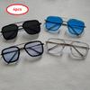 4pcs Square Sunglasses For Men Women Trendy Double Bridges Unisex Sun Glasses Fashion Summer Outdoor Shades Eyewear Accessory