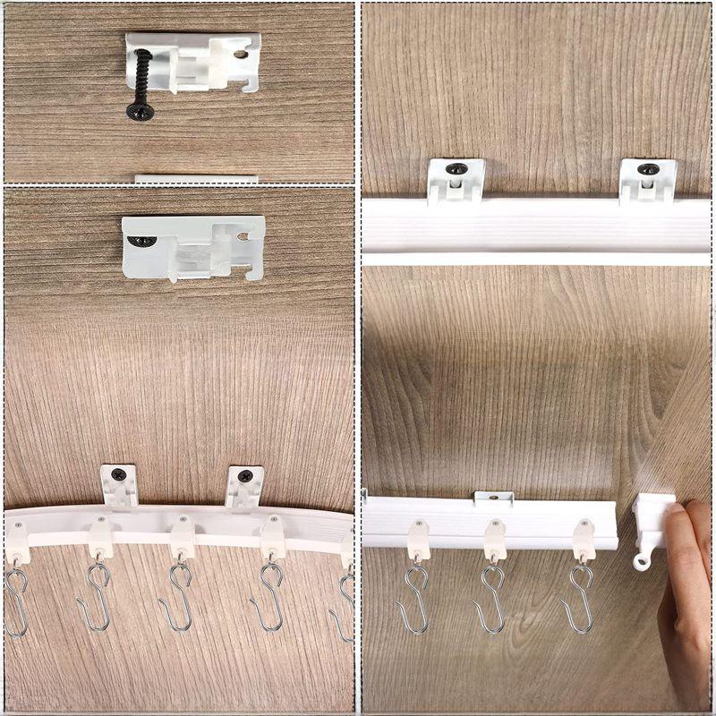 5m Bendable U/L-Shaped Plastic Steel Track Set with Silent Slide and Hook Accessories