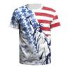 3D Digital Printed Flag Pattern Men's Casual and Comfortable Round Neck Short Sleeved T-shirt
