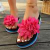 Herringbone All-match Slippers, Rainbow-soled Flowers, Thick-soled Wedges, Casual Beach Shoes
