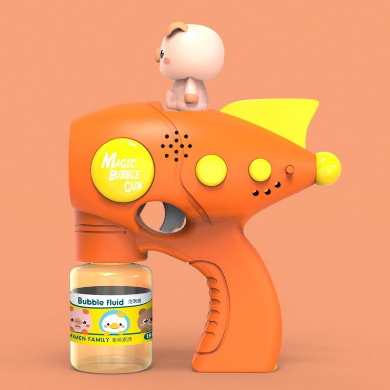 Non-Toxic Fun Aini Duck Harry Pig Automatic Sound And Light Bubble Gun Summer Outdoor Party Games Kids Toy Bubble Gun Children Gift