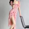 Summer Floral Dress for Women's New High-end Feel, Ripe Style, Fashion Temperament, Irregular Waist Skirt for Women