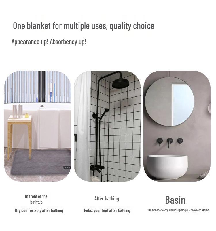 Thick Memory Foam Absorbent Non-Slip Doormat for Kitchen & Bathroom
