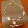 Gold Plated-shaped Shell Cubic Zirconia Bracelet Women Minimalist Luxury Fashion Accessory